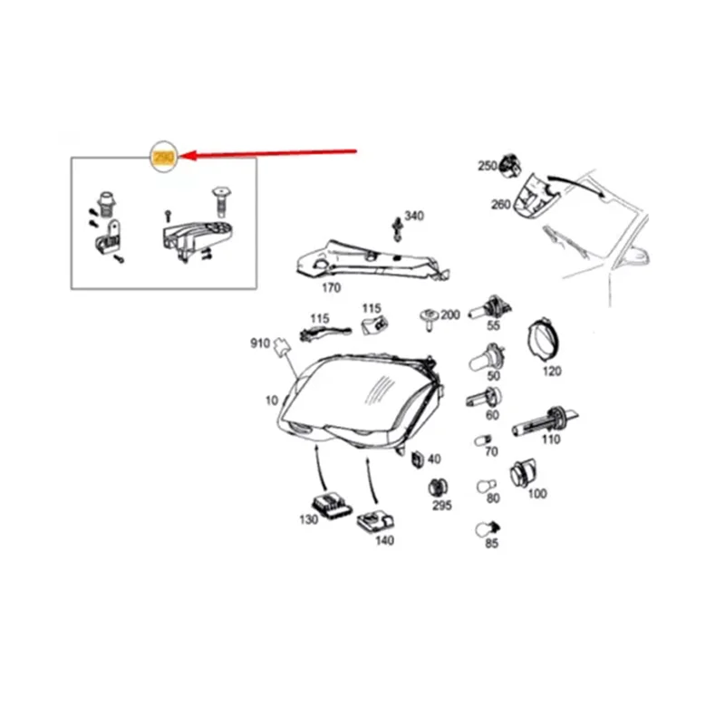 

Precision 1Pair Front Headlight RS Bracket Repair Kit A2048201314 For GLK-Class X204 13-15 Head Light Lamp Fixedcl