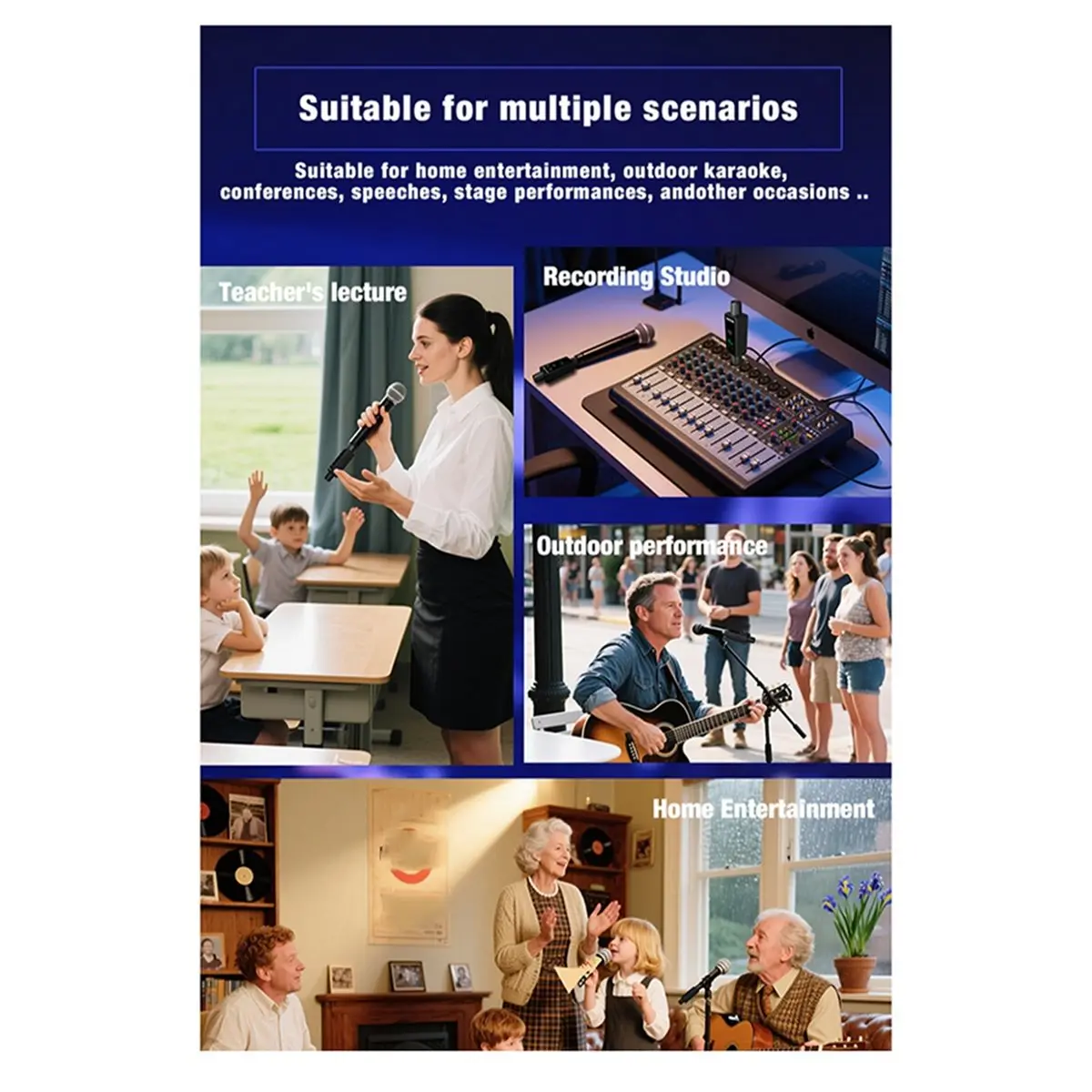 

Беспроводная система передачи и приема звука A23G 2.4G XLR для динамических микрофонов, гитар, аудиомикшеров