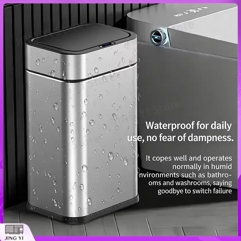 9L Smart Trash Can Automatic Sensor Lid Touchless Induction Waste Bin Self Closing Garbage Can for Kitchen Bathroom Home