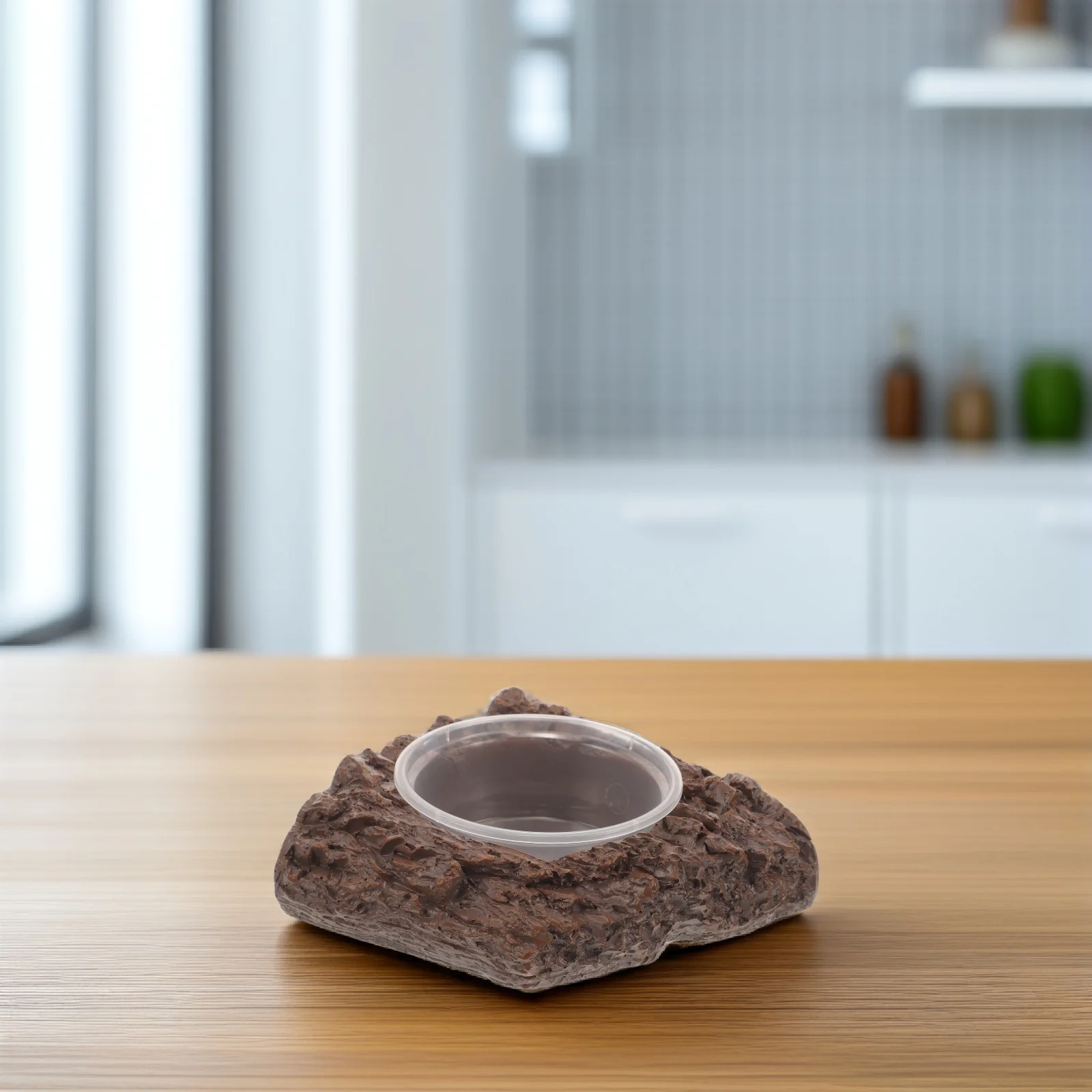 

Realistic Resin Reptile Feeding Bowl Durable Lizard Food Dish Space-Saving Easy-Clean Terrarium Water Bowl Snake Feeder Dish Pet