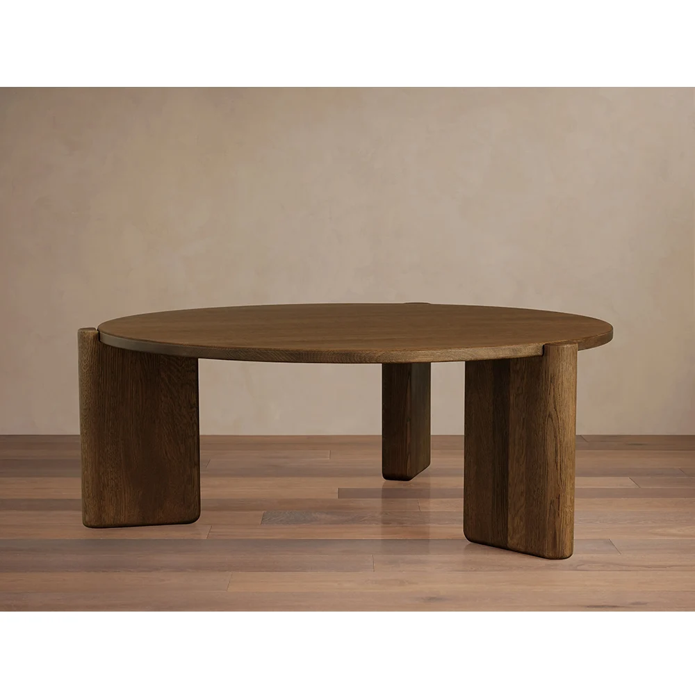 

Modern Living Room Furniture Round Wood Coffee Table with 3 Legs