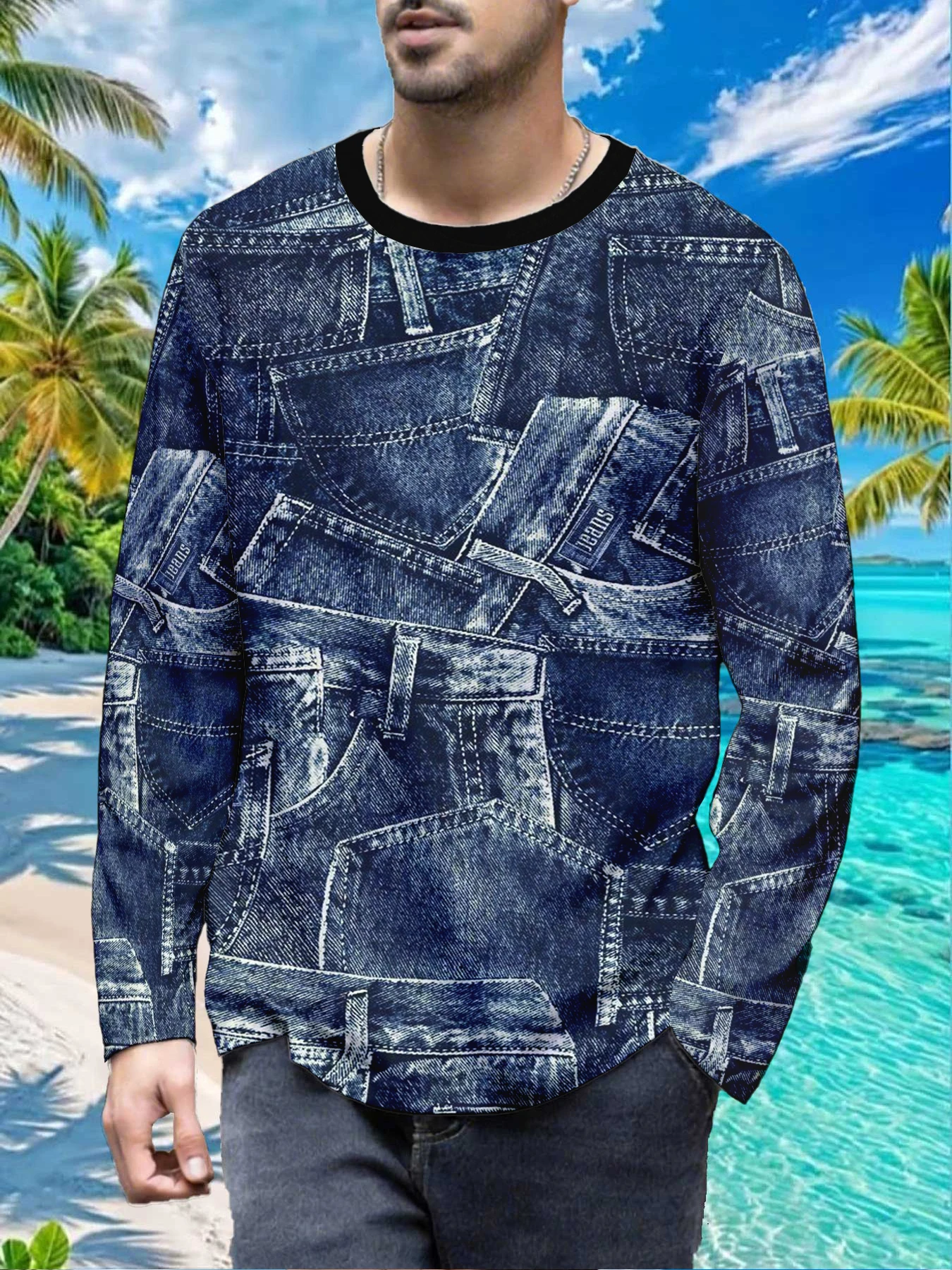 Galaxy Outer Space Planet Cosmic Mens Polyester Long Sleeve T Shirt Nebula Universe Asteroid Print Graphic Tee Casual Streetwear