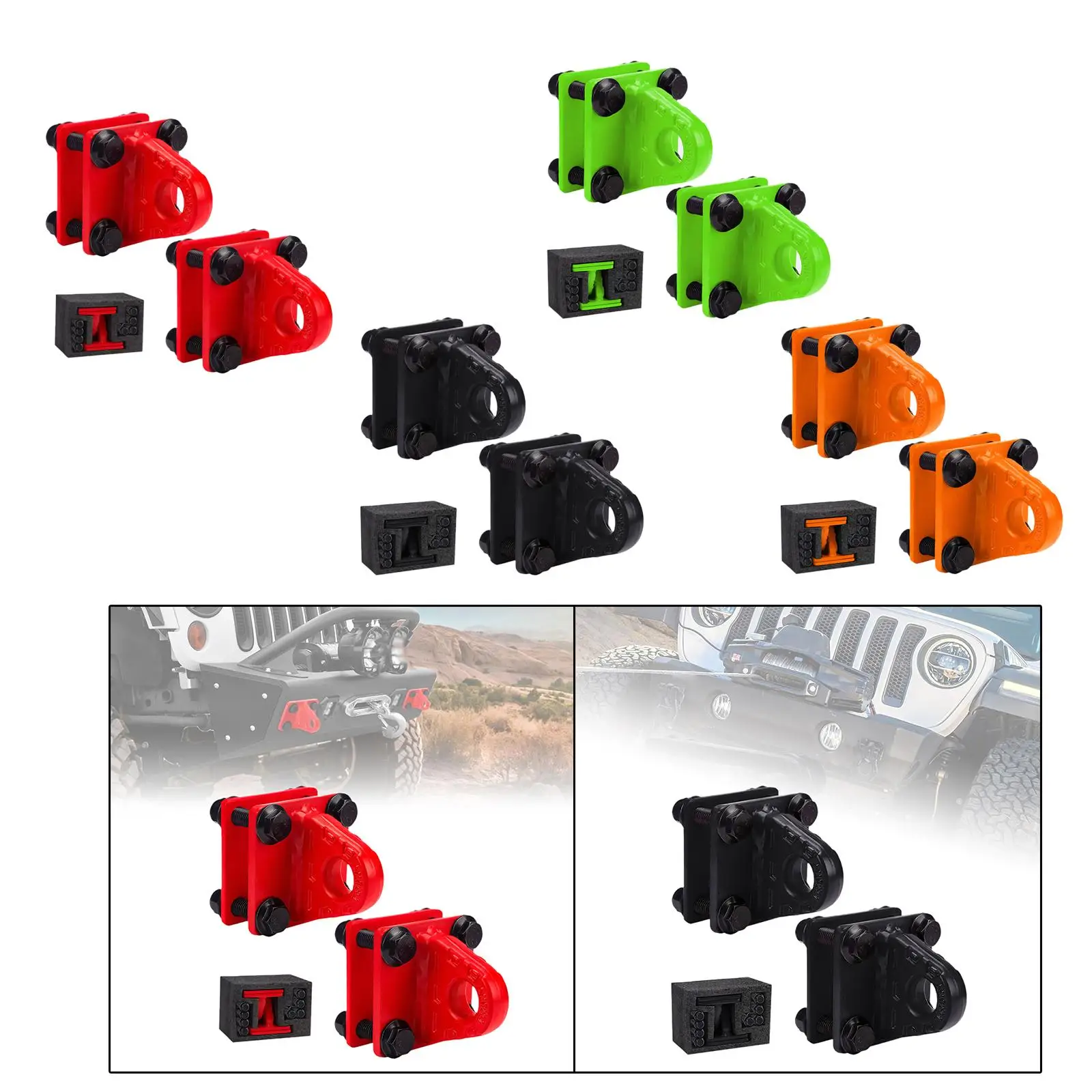 

2Pcs D Ring Shackle Bracket Towing Accessories Universal Auto Outdoor Accessories for Truck Tractors ATV UTV Vehicle Tow Hook