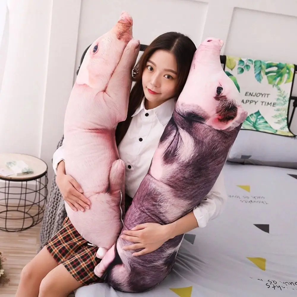 Pet Lover Gift 3D Printing Pig Stuffed Pillow Simulated Realistic Pig 50cm 70cm Sofa Bedroom Pig Cushion Home Decor