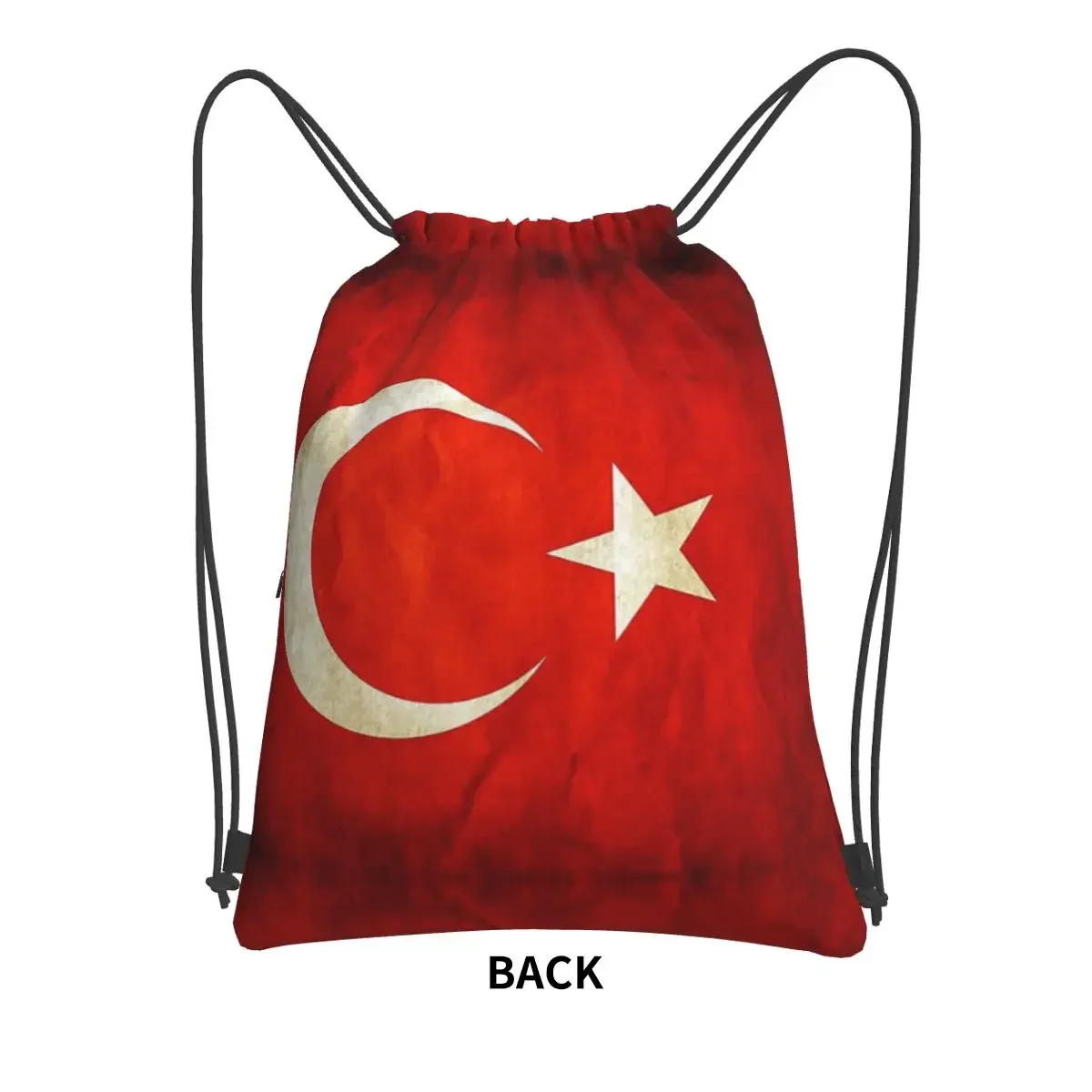 The Republic Of Turkey Flag Backpacks Drawstring Bag Multi-function Drawstring Bundle Pocket Book Bags For School Students