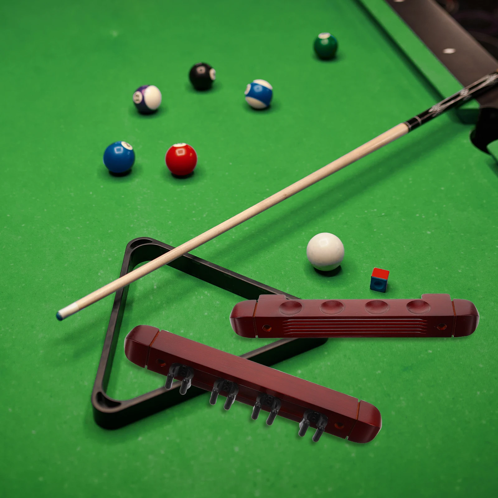 

1 комплект, деревянная стойка для бильярдного кия, многослотовый держатель для бильярдной палки, настенное крепление, подставка для кия, аксессуары для бильярда, органайзер