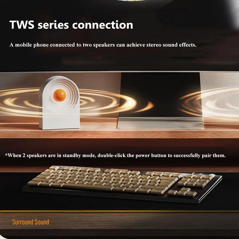 Mini Portable Bluetooth Speaker White Noise Sleep Aid Music Box TWS Stereo Sound MP3 Music Player with Atomosphere Night Light