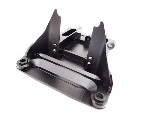Hot Racing LCF0901 Black Anodized Aluminum Rear Chassis Skid Plate for Traxxas Rally 4X4 / Rustler 4X4 / Slash 4X4 LCG
