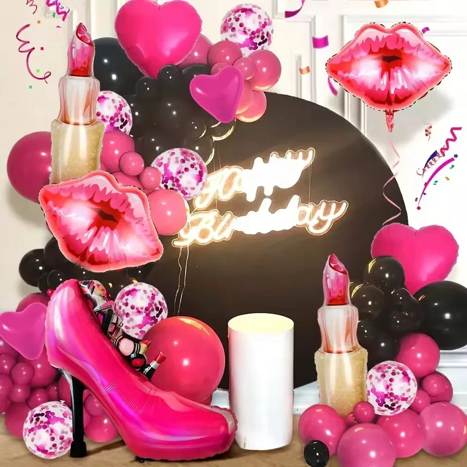 11pcs Love Foil Balloon Lipstick Red Lip Foil Balloon Anniversary Wedding Valentine's Day Birthday Party Decoration Bridal Ball view 2