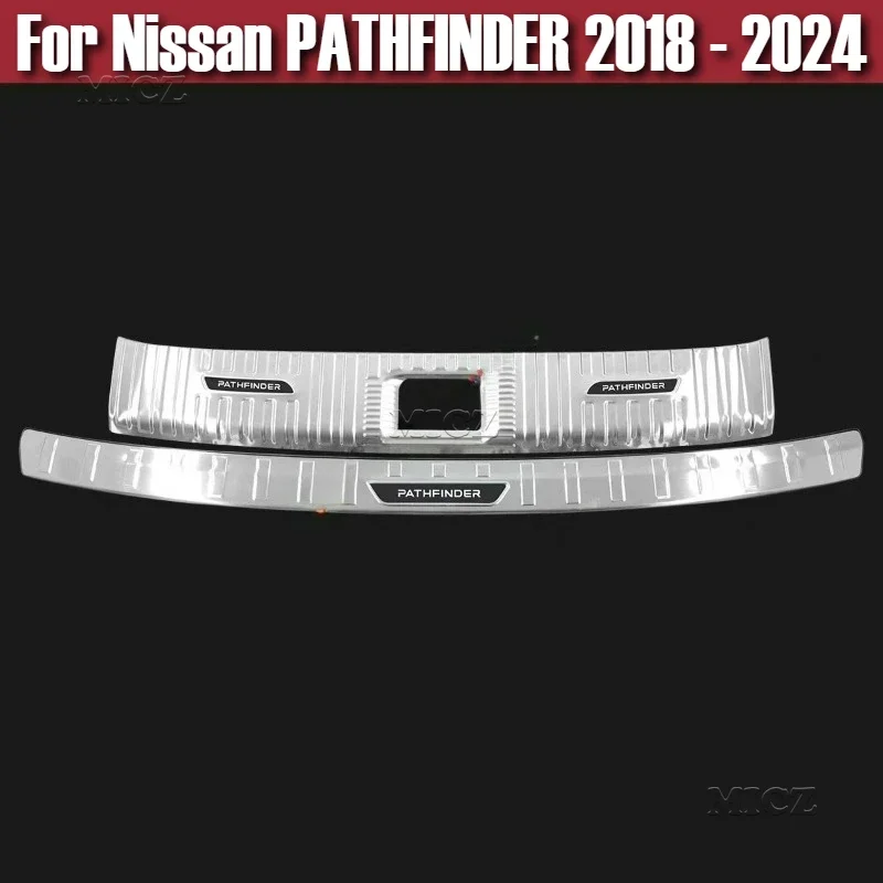 

Автомобильные аксессуары для Nissan PATHFINDER 2018-2024, защита заднего бампера из нержавеющей стали, накладка на порог багажника