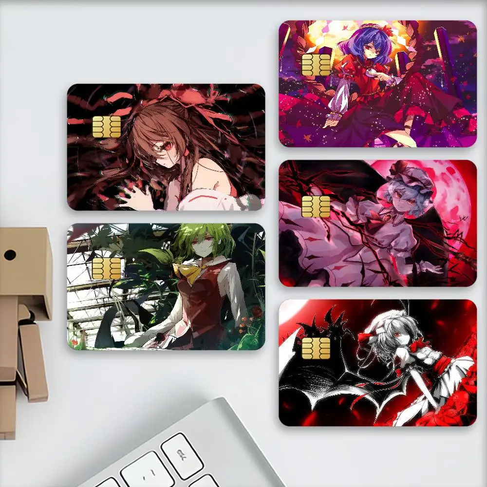Game T-Touhou P-Project Matte Card Stickers For Credit Cards Debit Cards And Transit Cards 4Pcs