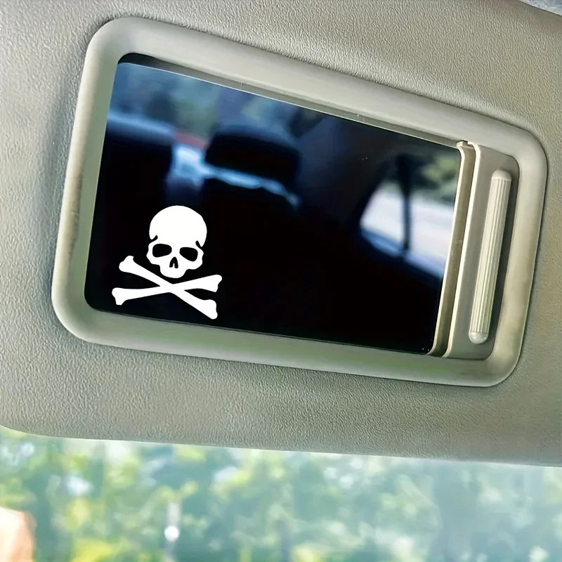 2PCS/SET Skull Style Sticker for Car Motorcycle Rearview Mirror Decoration Fashion Accessory