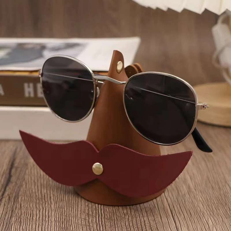 Detachable Beaded Glasses Holder, Pu Leather Jewelry Display Rack Big Beard Style Eyeglass Holder Retail