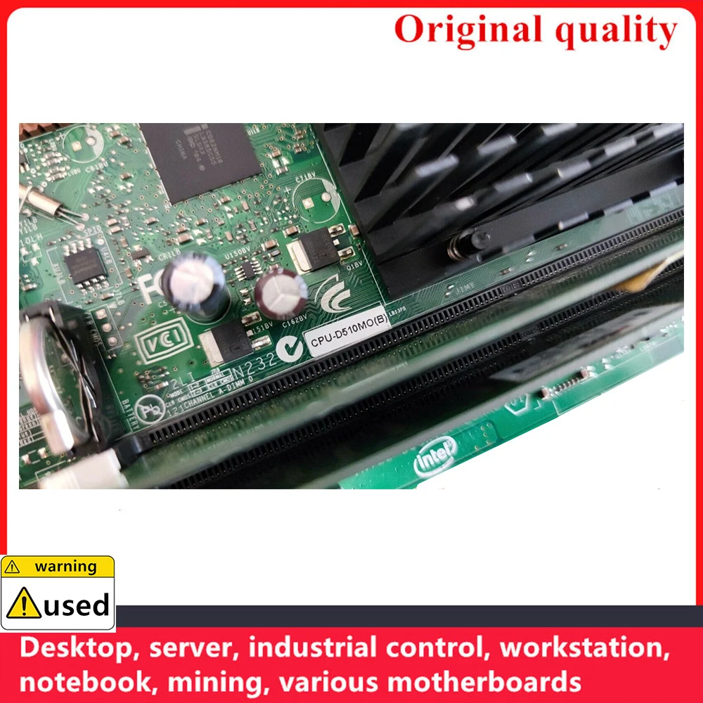 Para Atom CPU Para Intel D510MO D510 NAS Workstations Usado 100% Testado Marca Original Motherboard Industrial Mainboard com CPU