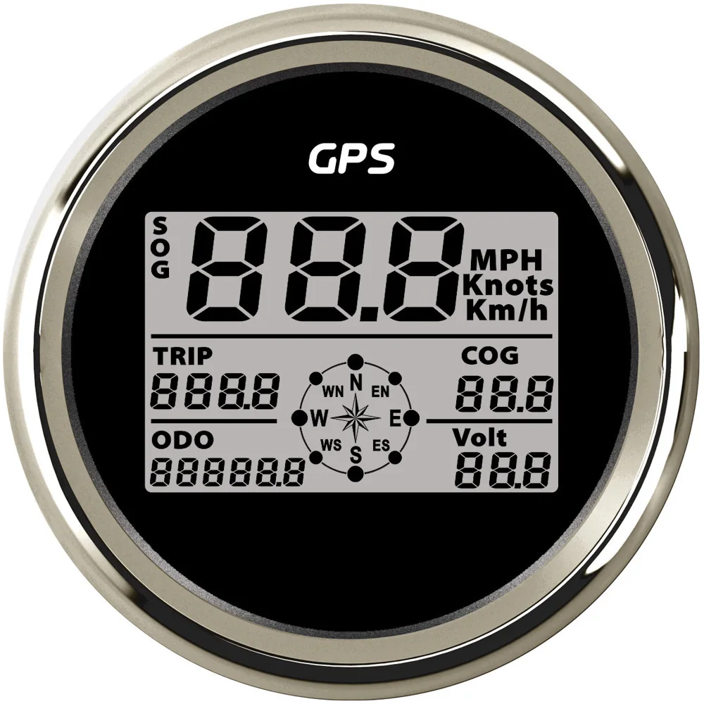ECPC diameter 85MM multi-color backlight GPS speedometer knots/km/MH P unit switcha ble