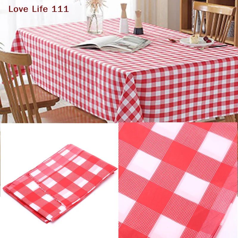 New Disposable Thickening Red Checkered Tablecloth Party Weddings Home Decoration