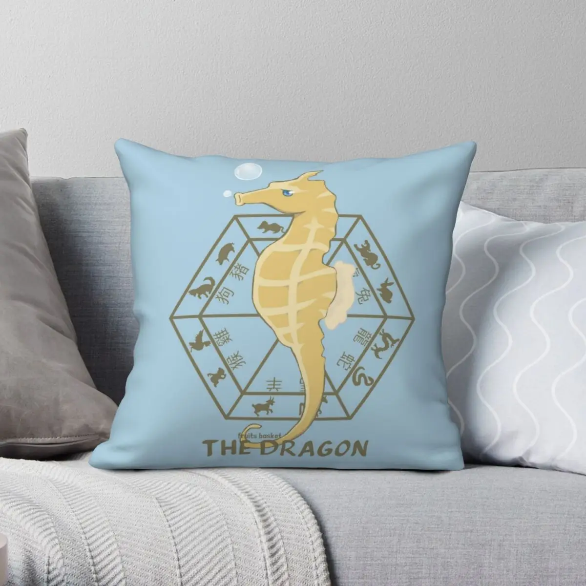 

Hatori The Dragon Square Pillowcase Polyester Linen Velvet Printed Zip Decorative Throw Pillow Case Home Cushion Cover