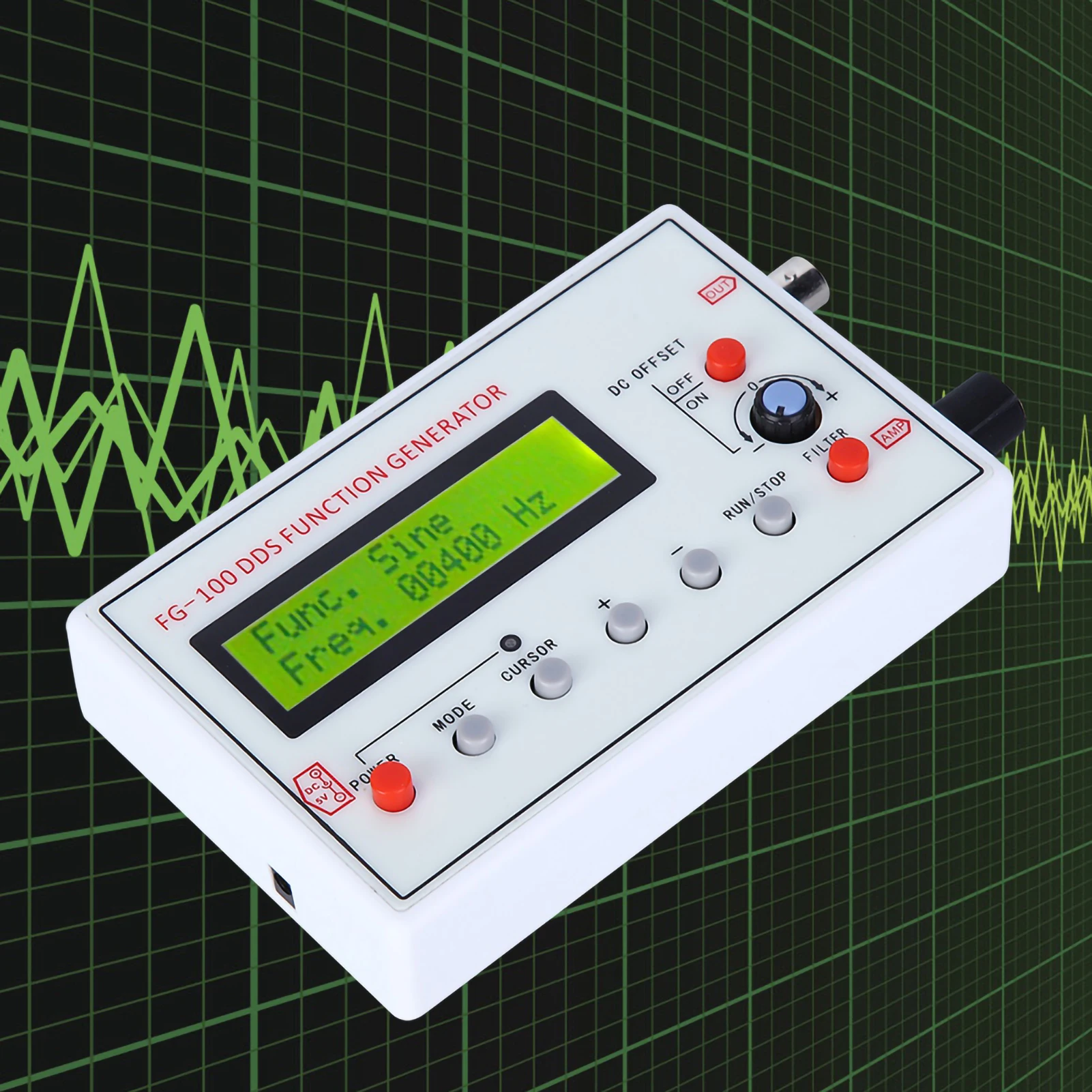 Function  Generator FG‑100 DDS Function Generator Sine Frequency 1HZ‑500KHz Counter  Source Generator Meter