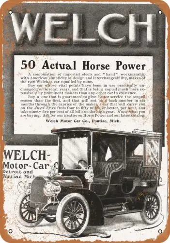 Metal Sign - 1906 Welch Motor Cars - Vintage Look Reproduction