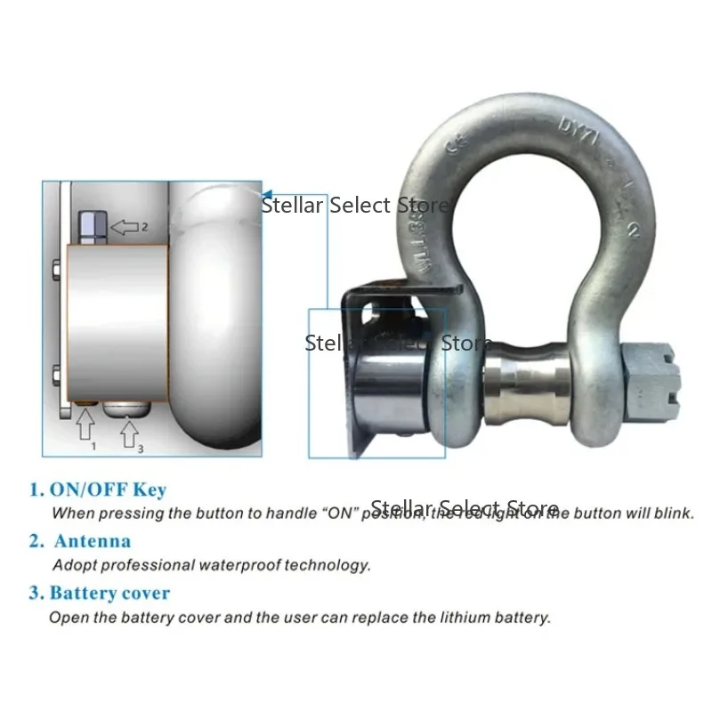 GWD700 Measuring Crosby Cell Shackles Force Sensors Underwater wireless Load Cell