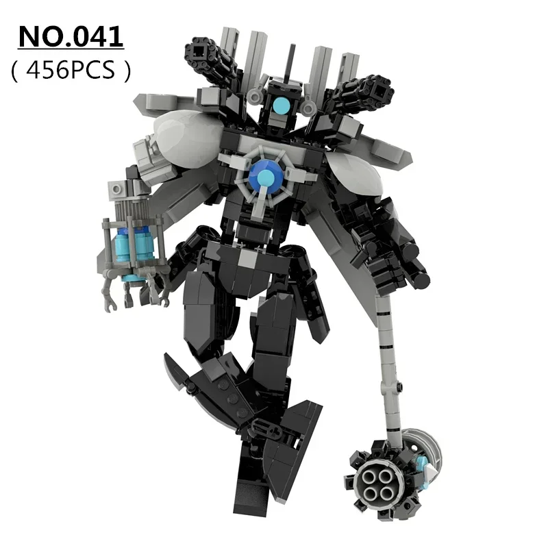 

456PCS Skibidi Toilet Updated Titan Monitor Man Building Blocks Set With Hammer Mecha Model DIY Bircks Toys For Boys Xmas Gifts