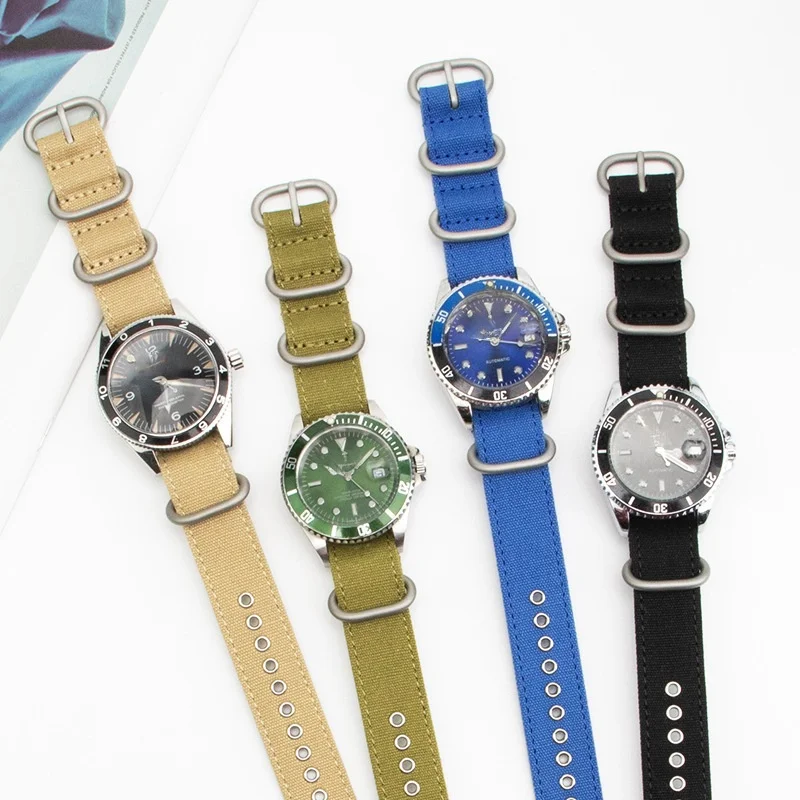 Canvas Nylon Watch Band 18/20/22/24/26mm Universal Watch Strap for OMG Rolex DW Armani and Other Traditional Watches Wristband