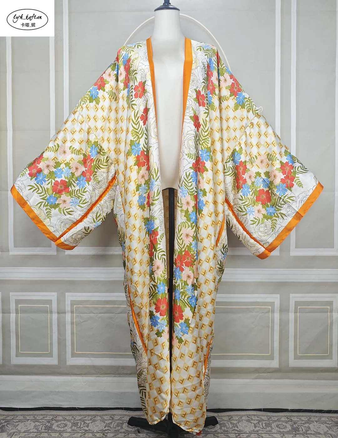 Women Casual Beach Kimono Cover-Up with Peacock Print Long Cardigan Style Fashion African Pattern Sun Protection Outerwear