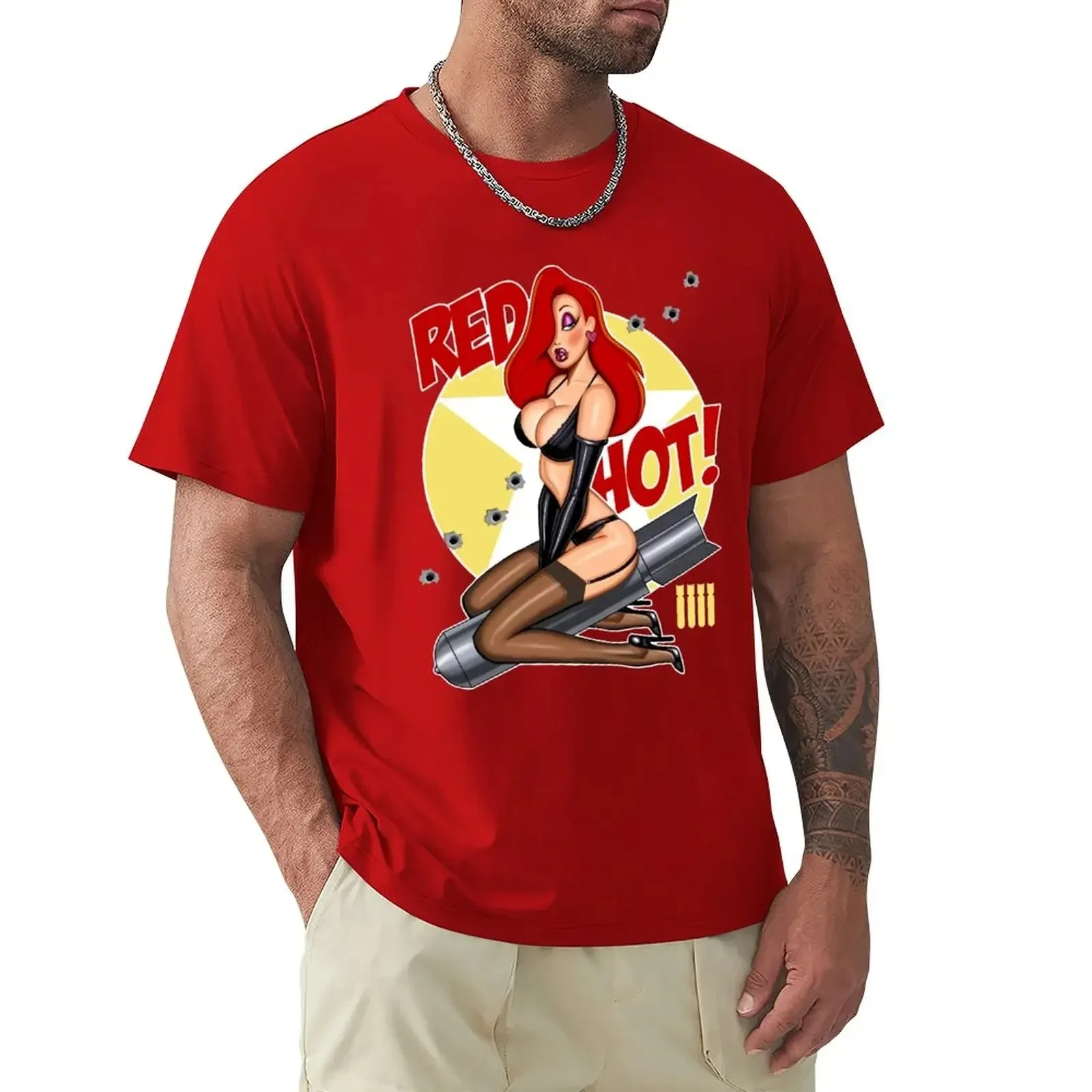 Red Hot Nose Art Jessica Rabbit 17 T Best Women 90s Retro Unique Best Hot Idea T-Shirt Cute Tops Mens Graphic T-shirts Hip Hop