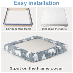Gripper Strip Frame With Cover For Punch Needle Cross Stitching Hoops And Frames With Needle For Embroidery Sewing 30x30cm