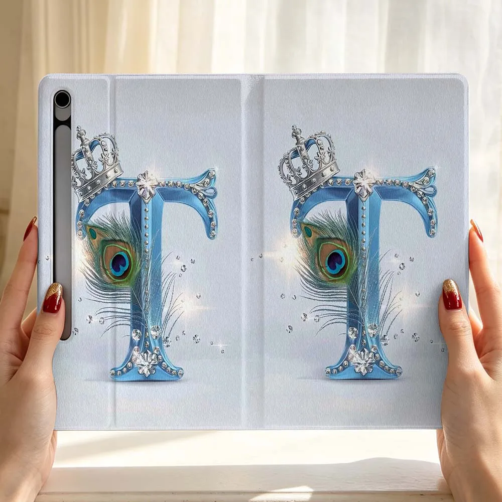 English Letter T Soft For Samsung Galaxy Tab S11 S10 S9 S8 S7 S6 A9 A8 A11 Lite FE Plus Pen Tray Tablet Case