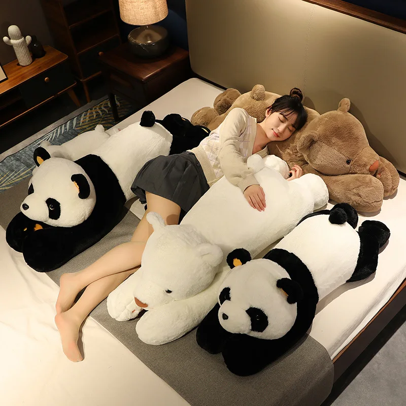 65-120cm Plush Panda Toys Lying Plush Stuffed Fluffy Bear Puppy Doll Lovely Animal Plush Pillow Birthday Gift