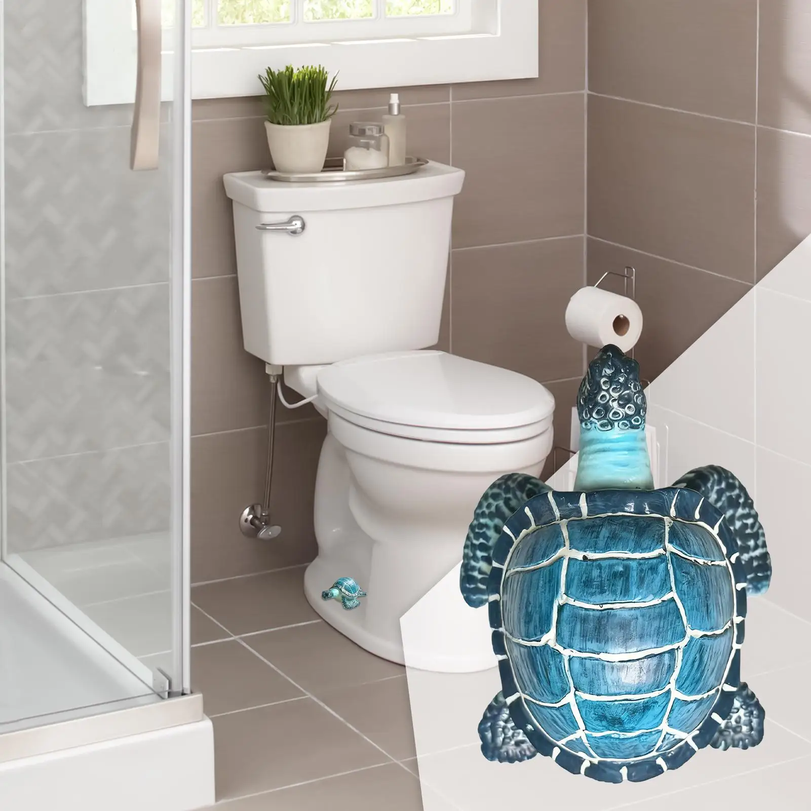 

Toilet Caps 2 Piece Turtle Shape Fun Lid Resin Caps For Bottom Of Toilet For Bathroom Shower Bathtub Inside Tank Floor Rv