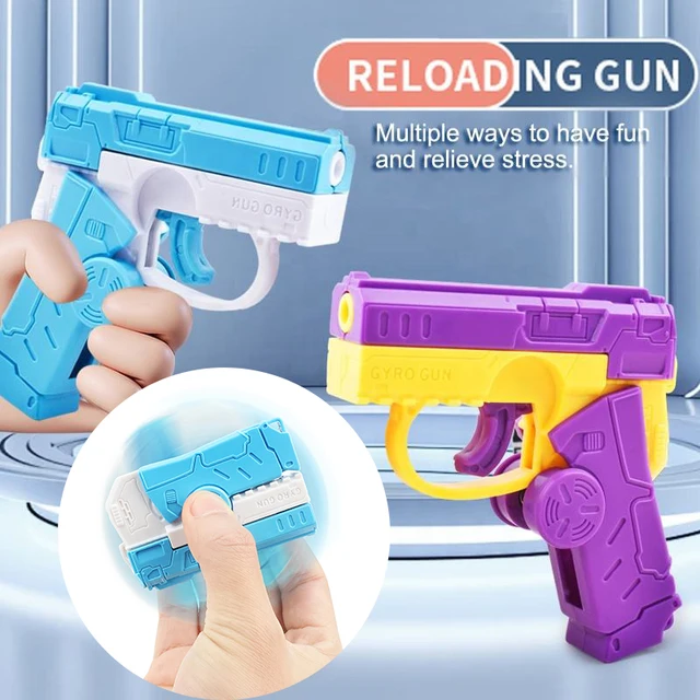 2 w 1 Zdeformowany pistolet Fidget Spinner dla dzieci Antystresowy ręczny spinner Wentylator Zabawka Zabawny automatyczny odbijający się mini pistolet Gyro Prezent