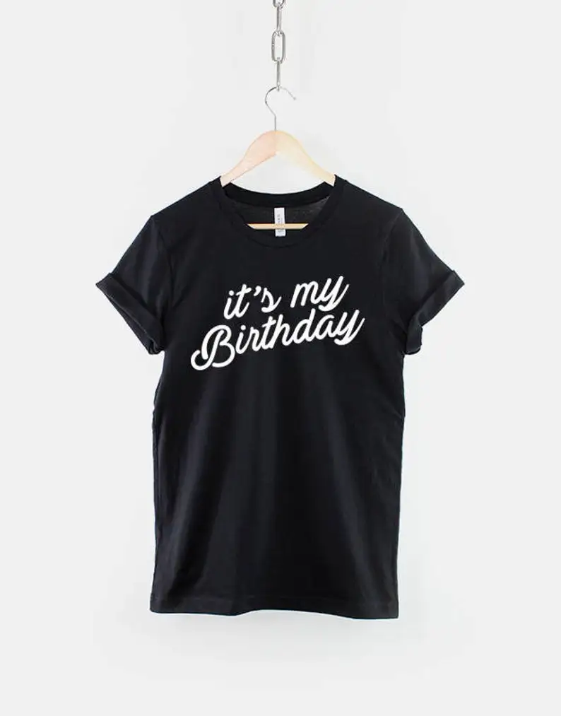 

Childrens Birthday T Shirt It's My Birthday Girls T-Shirt Short Sleeve Top Tees O Neck harajuku Streetwear 100% cotton y2k goth