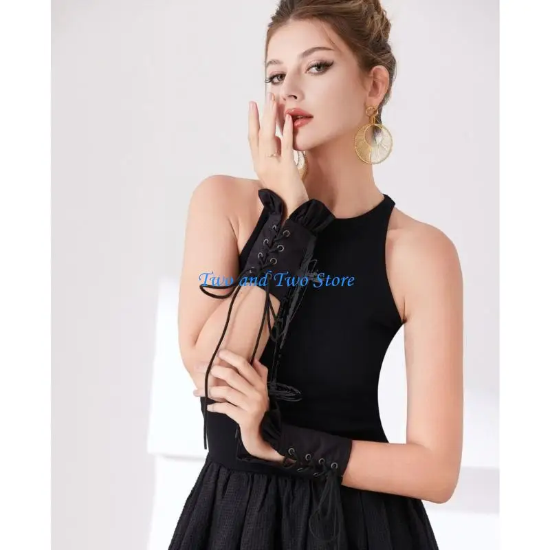 

HX6F Элегантный ложные рукава манжеты на запястье декоративный воротник для женской тематического события Комфортное осотье для