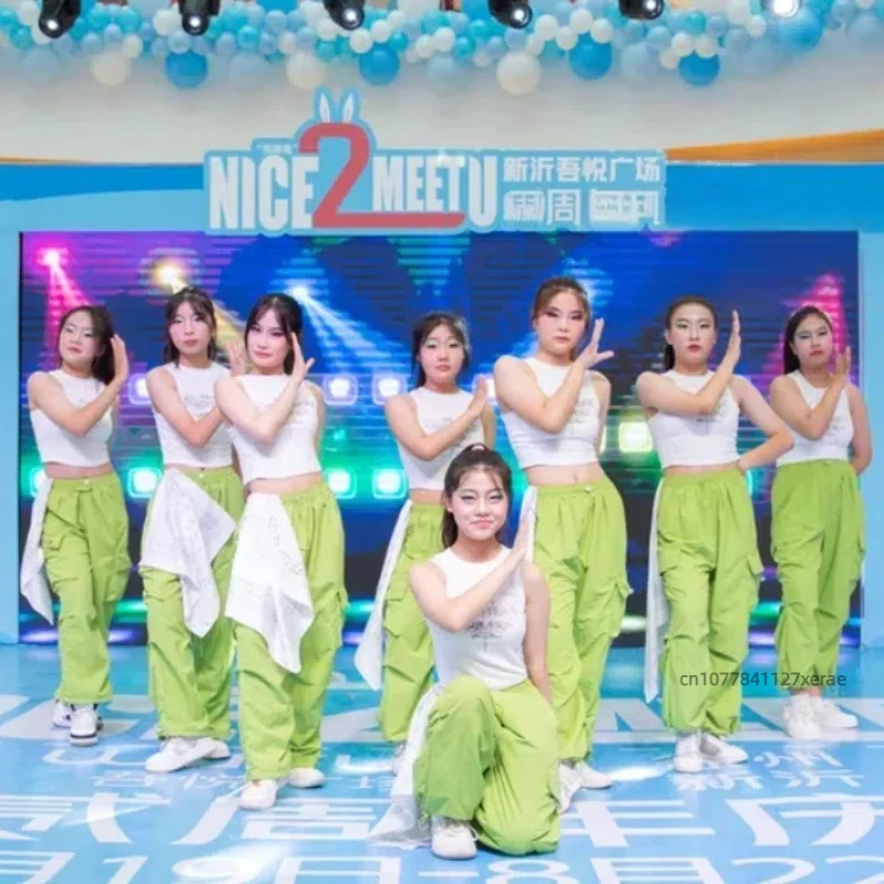 Children's Dance Costume Vest Work Pants Two-piece Set Jazz Dance Hip-hop Dance Costume Children's Street Dance Costume Set