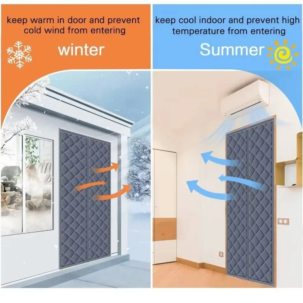 Thick Cotton Door Curtain for Autumn and Winter, No Need To Install Windproof and Cold Resistant Door Curtain