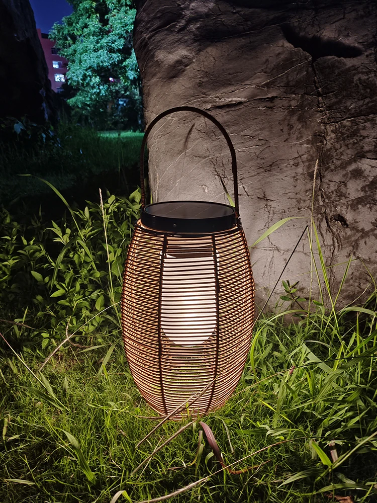 Solar Outdoor Light Garden Lamp Household Portable Lamp Camping Lantern Rattan Villa Garden Outdoor Waterproof Lawn Lamp