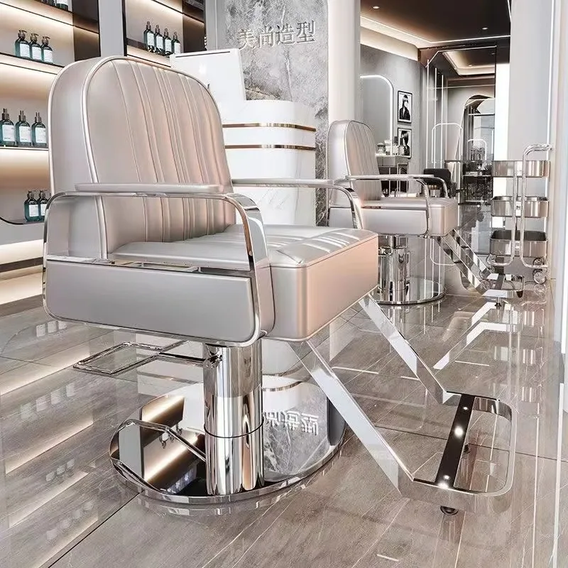 Hair Salon Chair Network Red Trend Salon Hair Cutting and Dyeing Chair Hair Salon Can Be Lifted to Put Down Barber Chair