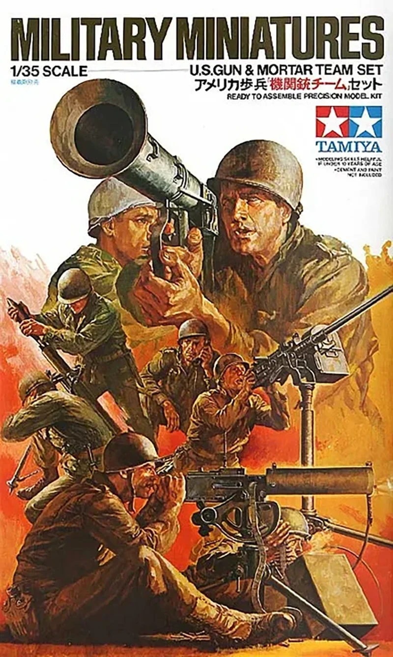 

Tamiya 35086 1/35 U.S. Gun Mortar Team Set Military Miniatures Assembly Model Building Kits Hobby Static Toys For Adults DIY