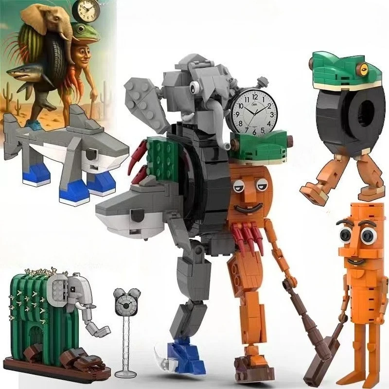 

53, стильная итальянская фигурка мозга, игрушка-блок Tung Tung Tung Sahur, строительные блоки Tralalelo Tralala Shark, подарки на день рождения для детей