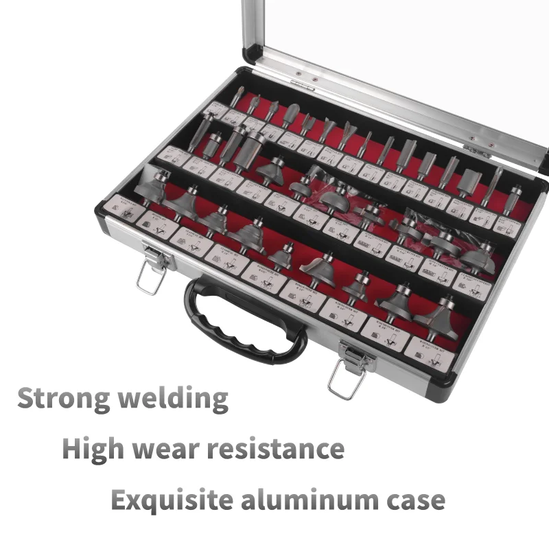 YUSUN 35PC 35B 6.35MM 12.7MM Shank Router Bit Set Woodworking Milling Cutter For Wood Bit Face Mill Carbide Cutter End Mill