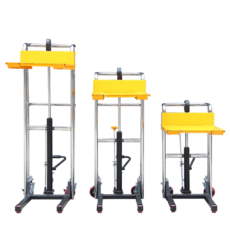 Professional Strong and Sturdy Hand Lift Mini Manual Hydraulic Tire Stacker Forklift