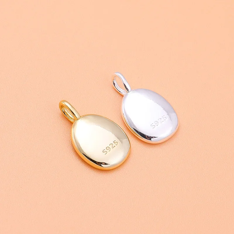 S925 Sterling Silver Gold Plated Accessories Light Luxury Jewelry Tag Handmade DIY Bracelet Necklace Pendant