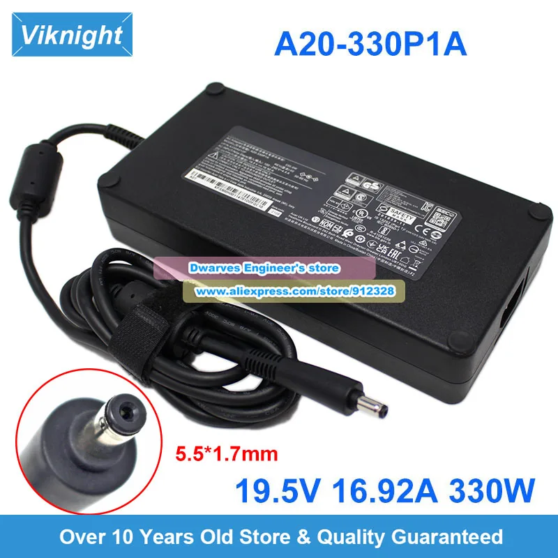 

330W AC Adapter A20-330P1A 19.5V 16.92A for UNVEILS NEO 15 PREDATOR HELIOS 300 500 BONOBO WS GE76 GE78 GP66 GE67 GP66H BEAST X30