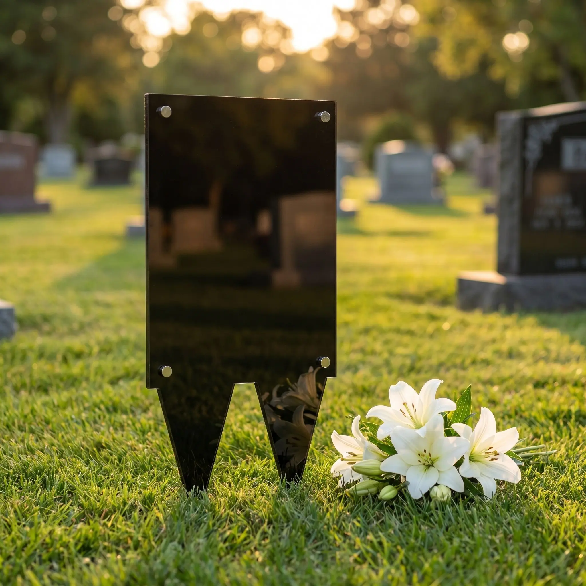 Clear Cemetery Picture Frame With Ground Stake Waterproof Picture Frame Grave Cemetery Decoration Funeral Remembrance Keepsake