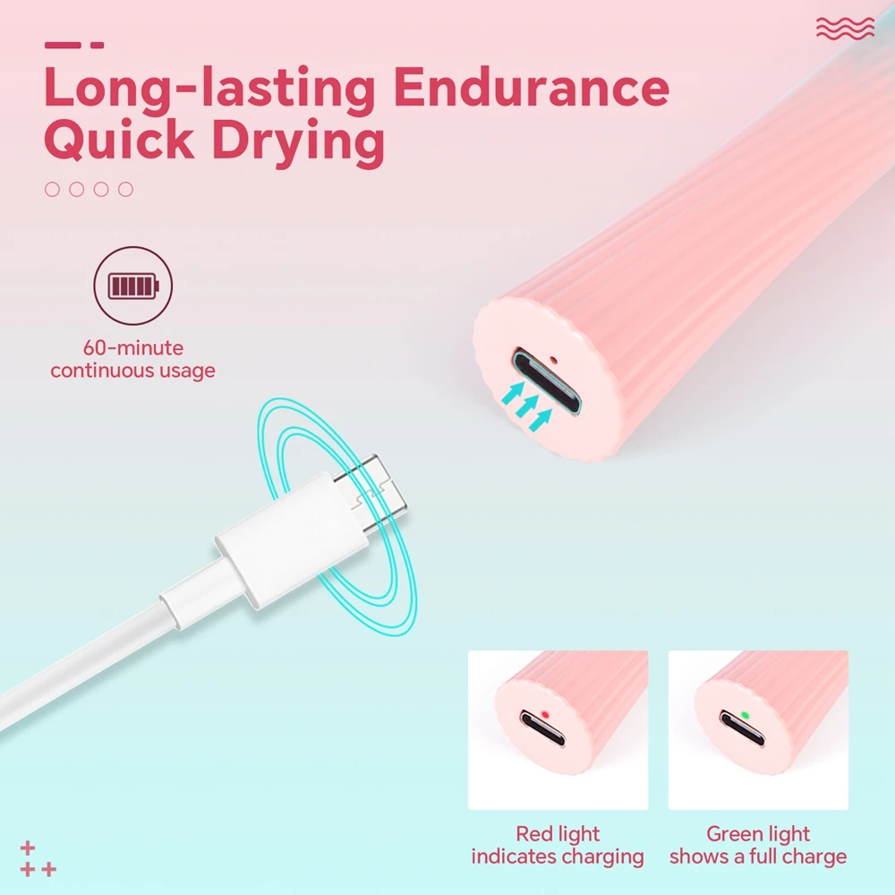 Mini Handheld UV Nail Lamp 3W Pink Green Gradient Portable Mini Nail Lamp For All Gel Polish Quick Dry USB Nail Dryer Machine