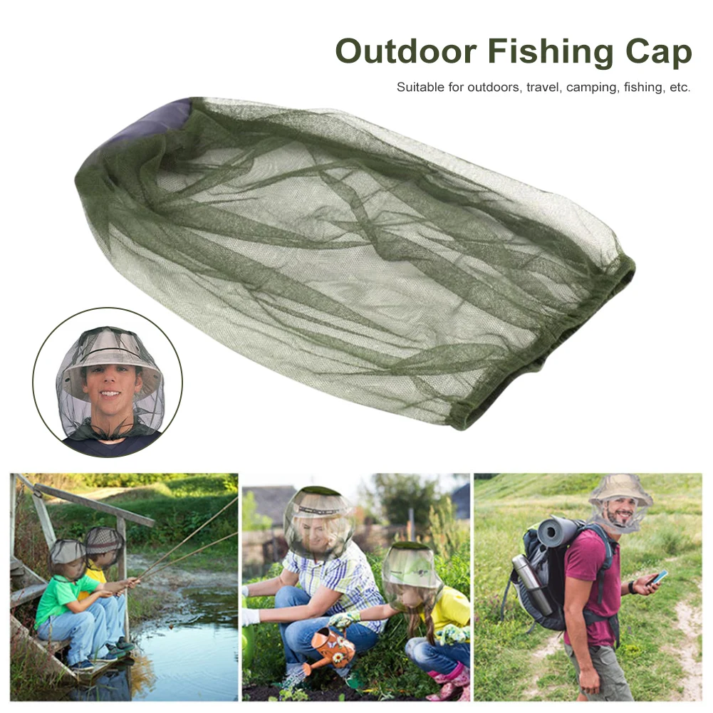 Outdoor Fishing Cap Anti Mosquito Net For Face Mosquito Insect Repellent Hat Bug Mesh Head Net Face Protector Travel Camping Cap