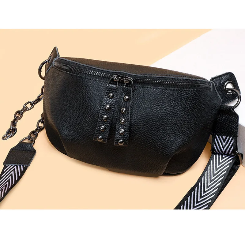 Top Schouder Koeienhuid Laag Enkele Tas Mode Crossbody Ketting Rits Handtas Voor Vrouw Hoogwaardige Messenger Veelzijdige Luxe