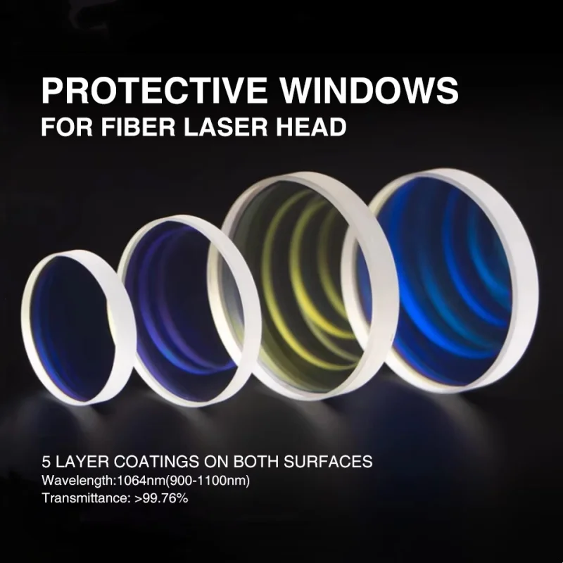 Briserm Laser Lens Protective Lens For Laser Cutting Machine 30x1.5 30x2 30x5 32x2 32x5 34x5 37x7 38.1x1.6 Fiber Laser Lenses